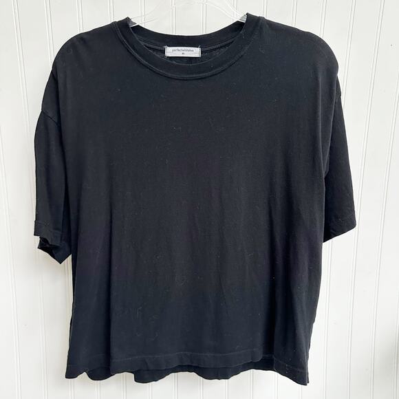 perfectwhitetee Gloria Black T-Shirt Soft Cotton Crewneck Relaxed Fit XS - Picture 4 of 8